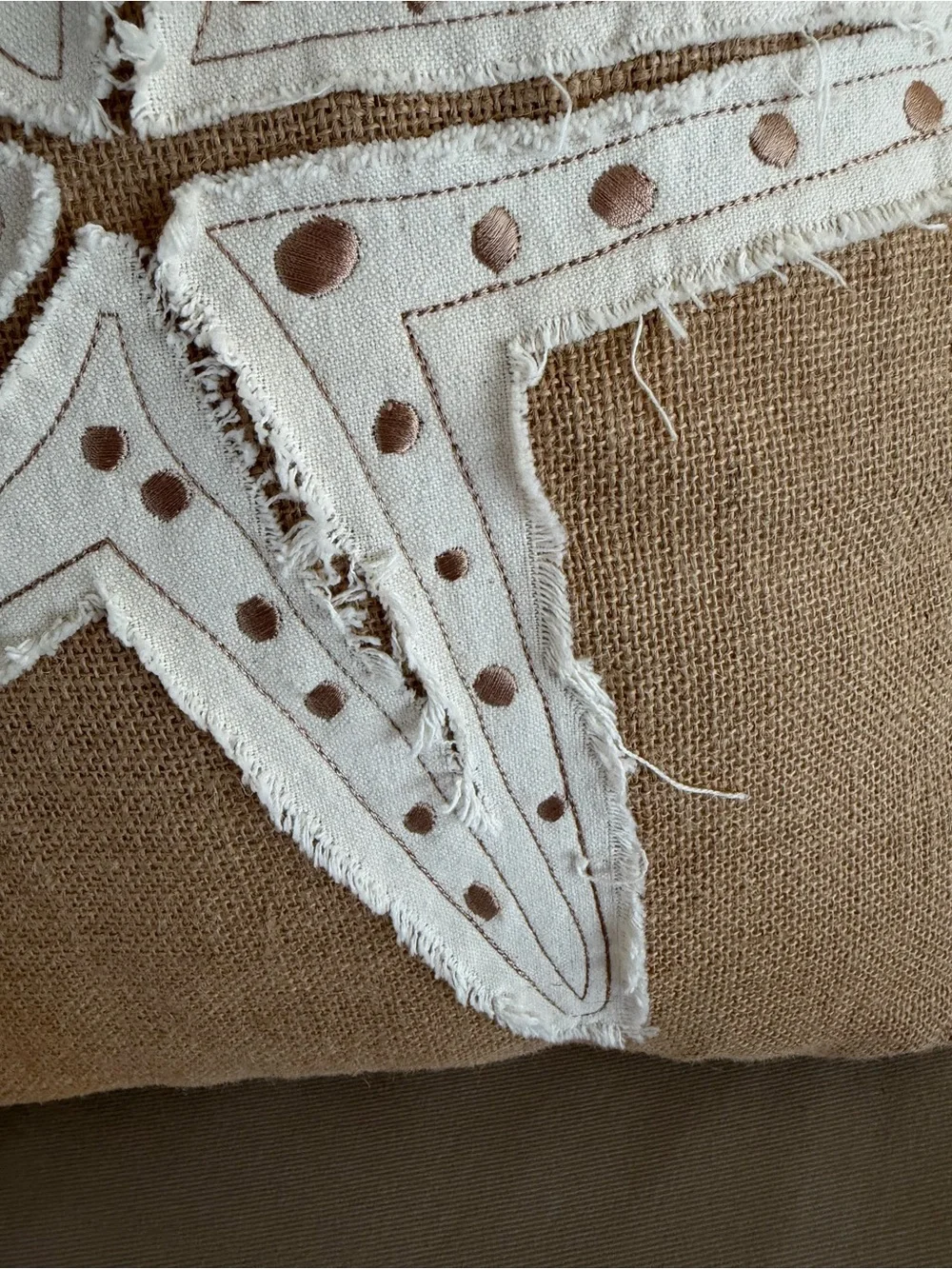 Beach Starfish Throw Pillow Zipper Back Burlap